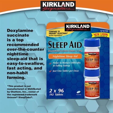 Ngủ ngon kirkland signature sleep aid 2 hộp x 96 viên