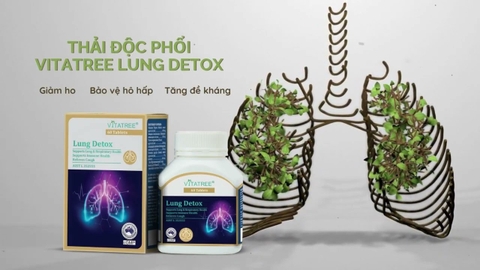 Thải độc phổi vitatree lung detox 60 viên hỗ trợ hệ ho hấp, giảm ho