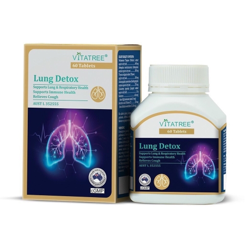 Thải độc phổi vitatree lung detox 60 viên hỗ trợ hệ ho hấp, giảm ho