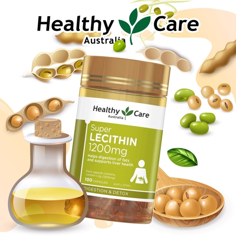 Tinh chất mầm đậu nành Healthy Care Super Lecithin 1200mg 100 viên