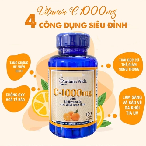 Vitamin c puritan's pride 1000mg hộp 100 viên