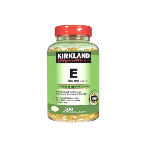 Viên uống vitamin E 400IU Kirkland Signature trắng sáng da, ngừa lão hóa hộp 500 viên