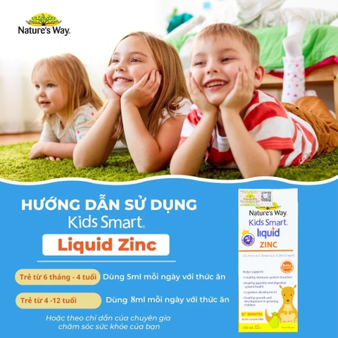 Nature’s Way Kids Smart Liquid ZinC 100ml – Bổ sung kẽm nước tăng sức đề kháng cho bé