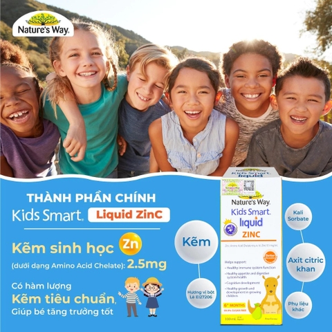 Nature’s Way Kids Smart Liquid ZinC 100ml – Bổ sung kẽm nước tăng sức đề kháng cho bé