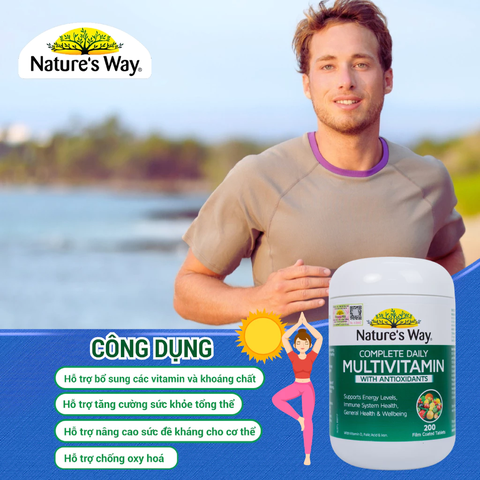 Vitamin tổng hợp Nature’s Way complete daily multivitamin 200 viên  bổ sung Vitamin và khoáng chất