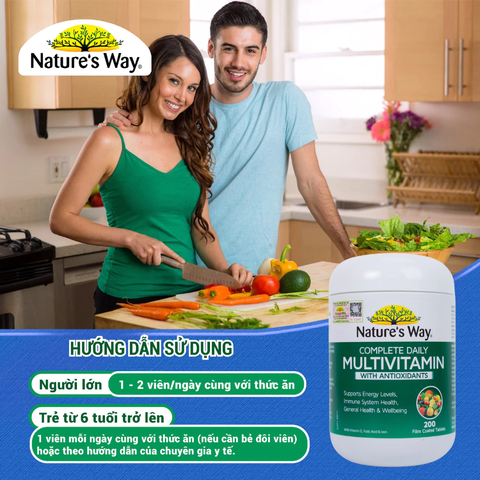 Vitamin tổng hợp Nature’s Way complete daily multivitamin 200 viên  bổ sung Vitamin và khoáng chất