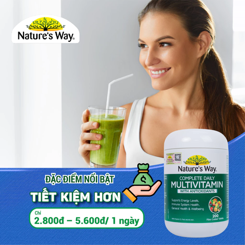 Vitamin tổng hợp Nature’s Way complete daily multivitamin 200 viên  bổ sung Vitamin và khoáng chất