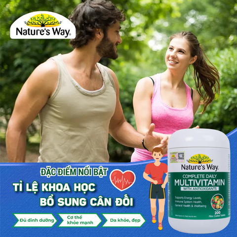 Vitamin tổng hợp Nature’s Way complete daily multivitamin 200 viên  bổ sung Vitamin và khoáng chất