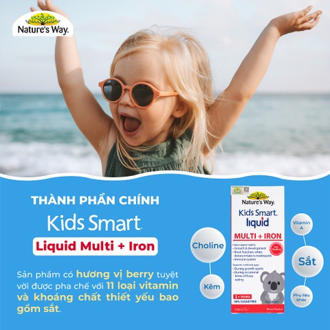 Nature's Way Kids Smart Multi Iron Liquid - Hỗ trợ bổ sung sắt và các vi chất cần thiết cho trẻ nhỏ dạng nước