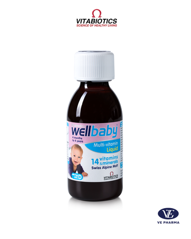 Vitabiotics Wellbaby Multi-Vitamin Liquid Chai 150ml 14 loại vitamin và khoáng chất thiết yếu cho bé