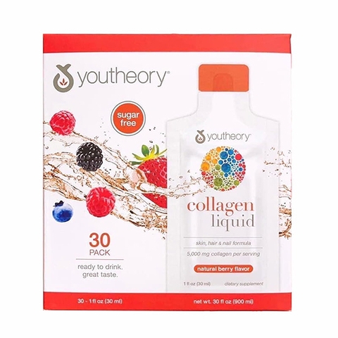 Collagen nước youtheory collagen liquid natural berry flavor 5000mg 30 gói x 30ml