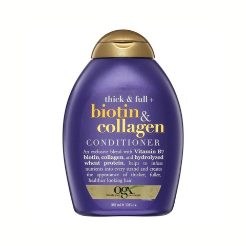 Dầu xả OGX Biotin & Collagen Conditioner giảm gãy rụng tóc chai 385ml