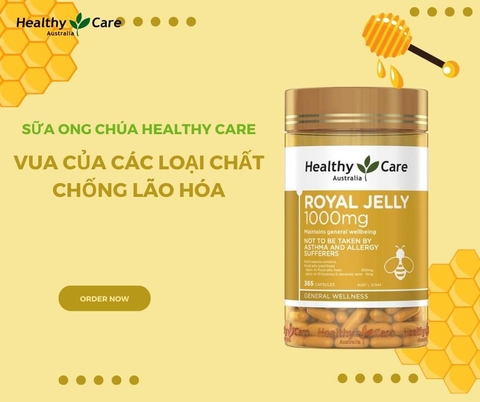 Sữa ong chúa Heathy Care Royal Jelly đẹp da, chậm lão hóa 365 viên