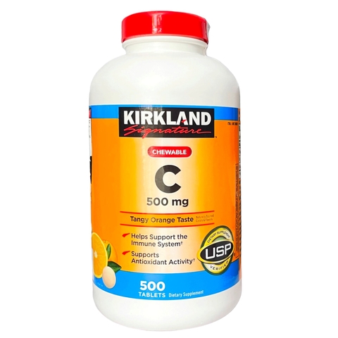 Viên nhai Vitamin C Kirkland Signature 500mg hỗ trợ làm đẹp da, tăng đề kháng 500 viên