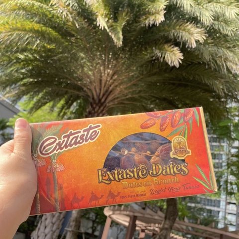 Chà là khô nguyên cành Extaste Dates Tunisia dates on branch tốt cho sức khỏe hộp 500g (12 hộp/thùng)