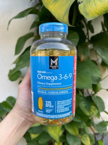 Viên uống bổ sung dầu cá Omega 3 6 9 Member’s Mark Supports Heart Health 325 viên