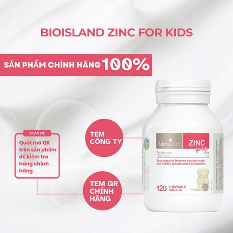 Bio Island ZinC cho bé 120 viên bổ sung kẽm cho bé