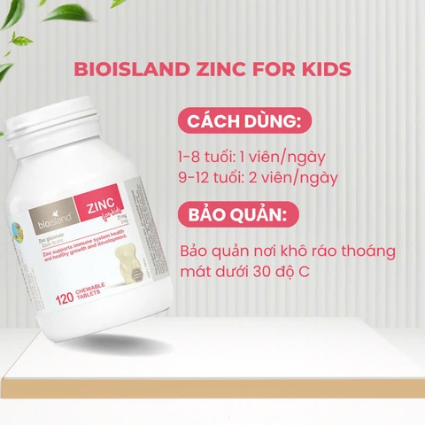 Bio Island ZinC cho bé 120 viên bổ sung kẽm cho bé