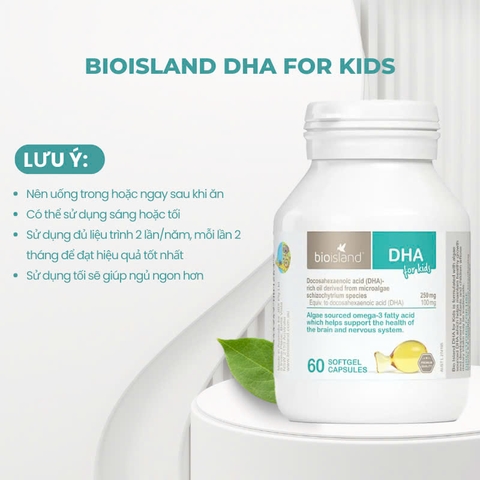 Bổ sung Bio Island DHA for kids cho bé 60 viên từ 4 tuần tuổi trở lên