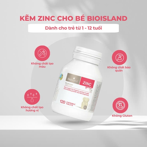 Bio Island ZinC cho bé 120 viên bổ sung kẽm cho bé
