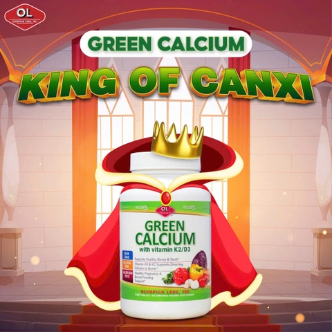 Bổ sung canxi hữu cơ cho cơ thể Olympian Labs Green Calcium with Vitamin K2/D3 hộp 100 viên