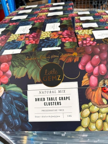 Nho Ngón Tay khô nguyên cành Little Gemz Sweet Sapphire Dried Grapes Clusters 1kg