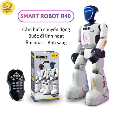 Đồ Chơi Robot Thông Minh R40 Lập Trình Tự Động, Robot Hình Người Điều Khiển Từ Xa Và Cảm Biến Chuyển Động - Sunny Kids