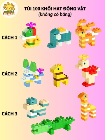 Bộ khối hạt lắp ghép tương thích kích thước Lego Duplo