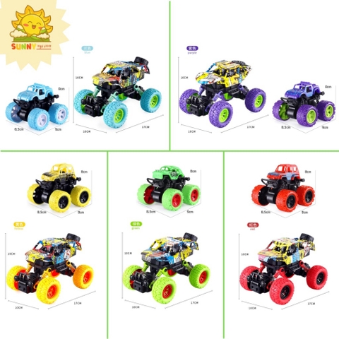 Combo 2 Xe Đồ Chơi Địa Hình Lớn Nhỏ Cho Bé, Xe Chạy Đà 2 Cầu, Giảm Sóc 4 Bánh, Lốp Xe Bằng Cao Su An Toàn - Sunny Kids