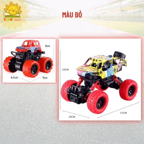 Combo 2 Xe Đồ Chơi Địa Hình Lớn Nhỏ Cho Bé, Xe Chạy Đà 2 Cầu, Giảm Sóc 4 Bánh, Lốp Xe Bằng Cao Su An Toàn - Sunny Kids