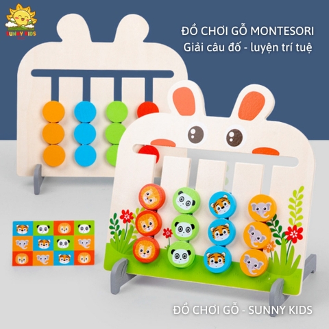 Đồ Chơi Gỗ Montessori Giải Câu Đố, Di Chuyển Logic 2 Mặt, Đồ Chơi Thông Minh Nâng Cao Kỹ Năng Tư Duy Cho Bé - Sunny Kids