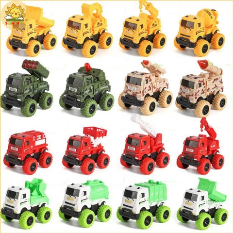 Xe ô tô đồ chơi chạy đà 1 cầu, chất nhựa tốt, an toàn, kích thước vừa tay 10x10cm, bánh cao su chống trượt - Sunny Kids