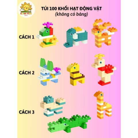 Đồ Chơi Lắp Ráp Hình Khối Cho Bé, Khối Hạt Lớn Mua Thêm Cho Bộ Bàn Xếp Hình Đa Năng - Sunny Kids