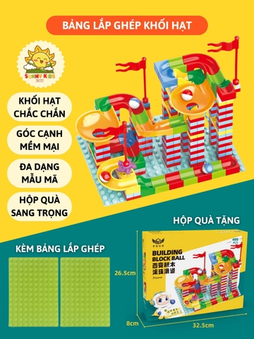 Bộ Đồ Chơi Lắp Ghép Hình Khối, Hộp Quà Tặng Cho Bé, Đồ Chơi Thông Minh Montessori, Chất Liệu Nhựa Cao Cấp - Sunny Kids