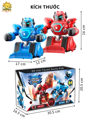 Bộ 2 Robot Đồ Chơi Điều Khiển Từ Xa R30 - Đấm Bốc, Đá Bóng Hấp Dẫn Cho 2 Bé - Nhựa ABS Cao Cấp, Bền Chắc - Sunny Kids