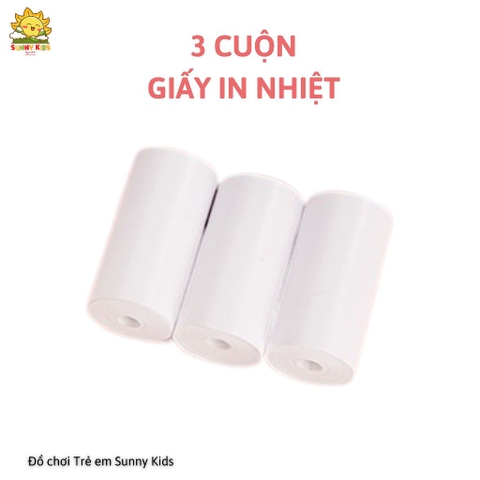 3 Cuộn Giấy In Của Máy Chụp Ảnh Trẻ Em JJRC V17 Và V19, Khổ Giấy 56mm, In 80 hình/cuộn - Sunny Kids