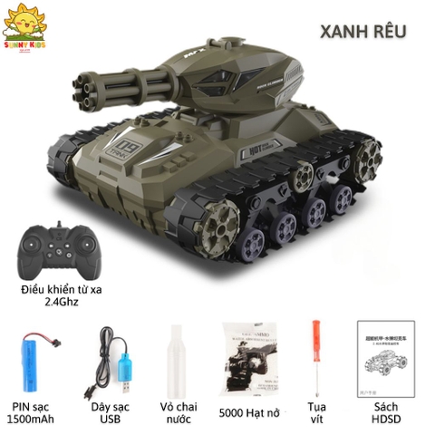 Xe Tăng Điều Khiển Từ Xa JJRC Q126, Pin sạc, Đồ Chơi Cao Cấp, Âm Nhạc Ánh Sáng Sống Động - Sunny Kids