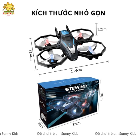 Drone Mini JJRC H118, Máy bay đồ chơi điều khiển từ xa ổn định, an toàn, kích thước gọn, đèn Led nhiều màu - Sunny Kids
