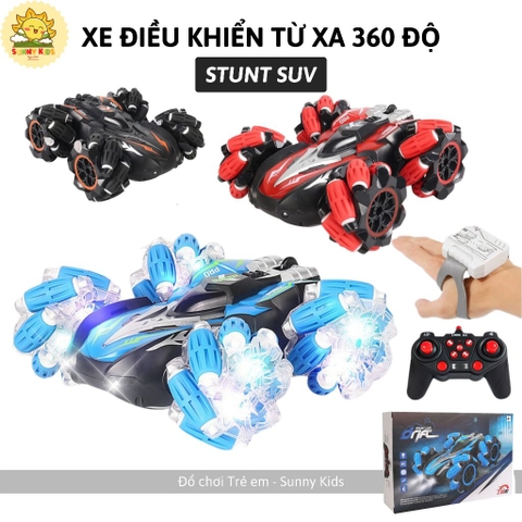 Xe Đồ Chơi STUNT SUV Xoay 360 Độ, Di Chuyển 8 Hướng, Điều Khiển Từ Xa, Đồng Hồ Cử Chỉ, Âm thanh, Ánh sáng - Sunny Kids