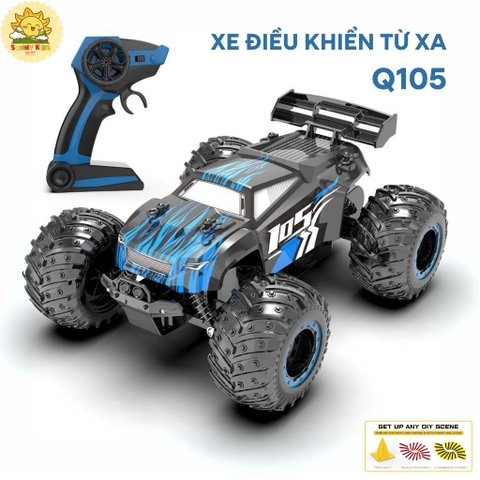 Xe Điều Khiển Từ Xa Q105, Xe Đồ Chơi Chạy Nhanh, Tốc Độ Cao , Bánh Cao Su, Đèn Led Sáng, Vỏ Mềm Chống Bể Vỡ - Sunny Kids