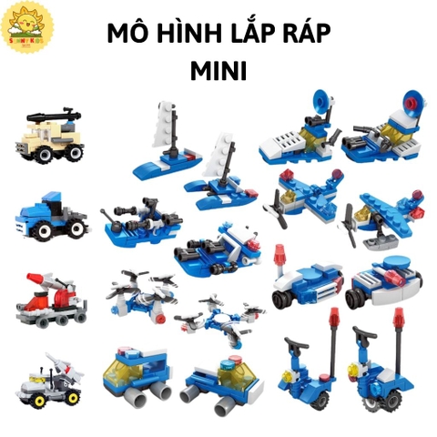 Đồ Chơi Lắp Ráp Hình Khối 2 IN 1, Kích Thước Nhỏ, Chi Tiết Chắc Chắn, Đồ Chơi Lắp Ghép Mô Hình Xe Ô Tô  - Sunny Kids