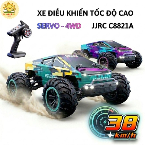 Xe Địa Hình Điều Khiển Từ Xa C8821A, Tốc Độ 38Km/h, Tỉ lệ 1:16, Servo 17G, Động Cơ Chổi Than, 4WD Mạnh Mẽ - Sunny Kids