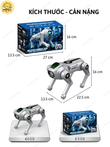 Đồ Chơi Robot Chó R42 Nhào Lộn Và Di Chuyển Linh Hoạt, Nhiều Tư Thế Thú Vị, Điều Khiển Bằng Giọng Nói - Sunny Kids