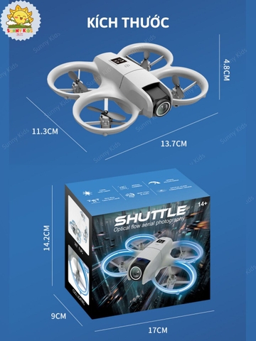 Flycam Mini H135, Camera 480p, Xoay Góc 90°, Đèn LED Nổi Bật, Máy Bay Đồ Chơi Nhào Lộn, Bay Linh Hoạt  - Sunny Kids