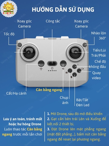 Flycam Mini H135, Camera 480p, Xoay Góc 90°, Đèn LED Nổi Bật, Máy Bay Đồ Chơi Nhào Lộn, Bay Linh Hoạt  - Sunny Kids