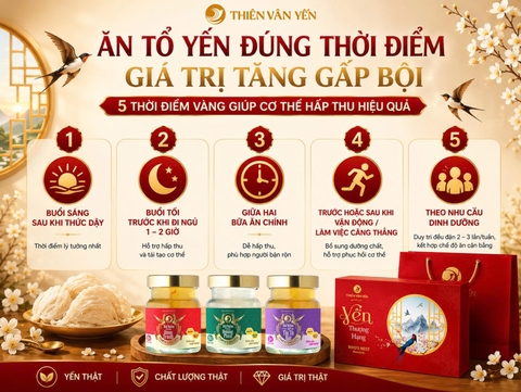 Ăn tổ yến đúng thời điểm, giá trị tăng gấp bội.