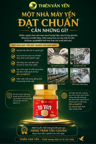 MỘT NHÀ MÁY YẾN ĐẠT CHUẨN CẦN NHỮNG GÌ?