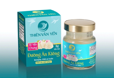 Thiên Vân Yến - Tổ Yến Chưng Đường Ăn Kiêng - Yến tươi 3 g - Hộp 1 hũ