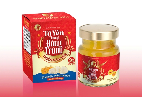 Thiên Vân Yến - Tổ Yến Chưng Đông Trùng - Yến tươi 9 g - Hộp 1 hũ
