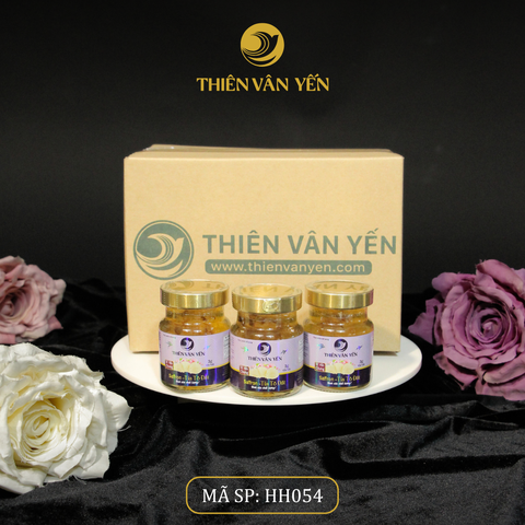 Thùng 24 Hũ - Tổ Yến Chưng Saffron Tía Tô Đất 3g Yến Tươi - Thiên Vân Yến